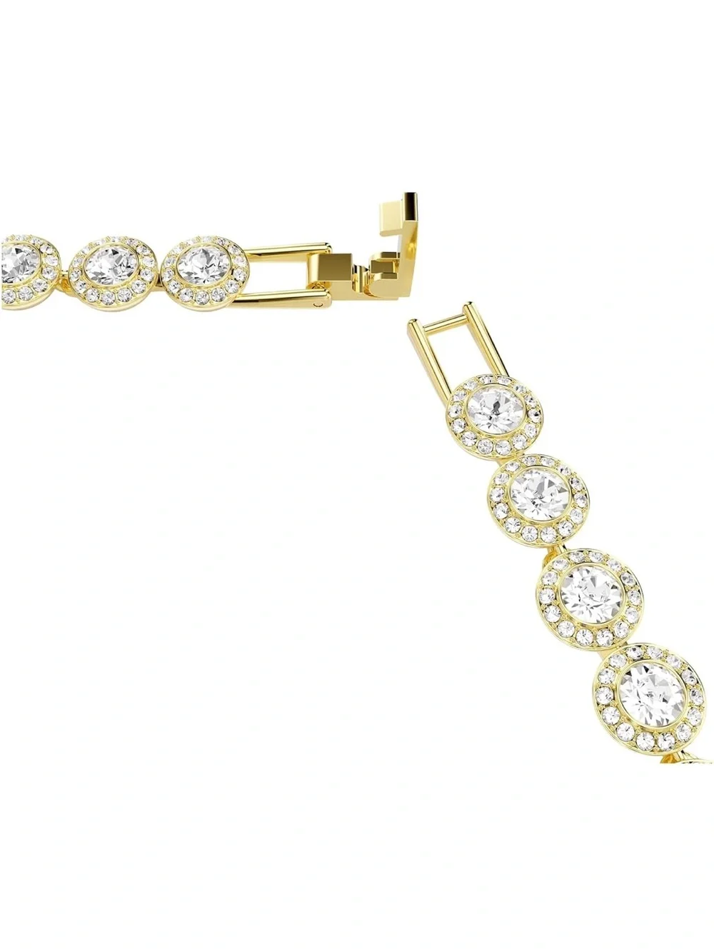 Swarovski Gold Crystal Un Angelic Necklace, Bracelet & Stud Earrings Set - New